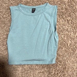 blue/teal shein crop tank